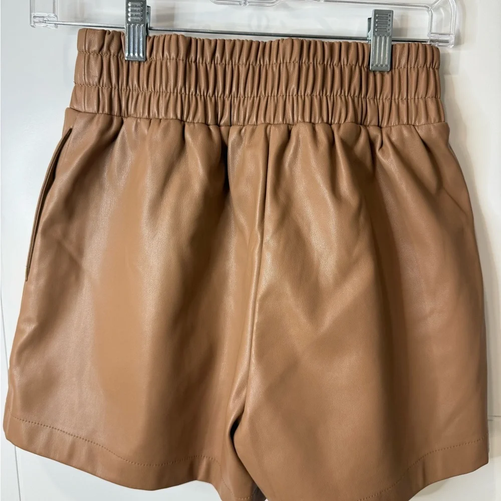 Women's Faux Leather High Rise‎ shorts by Aaron & Amber